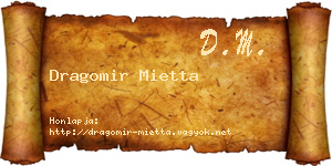 Dragomir Mietta névjegykártya